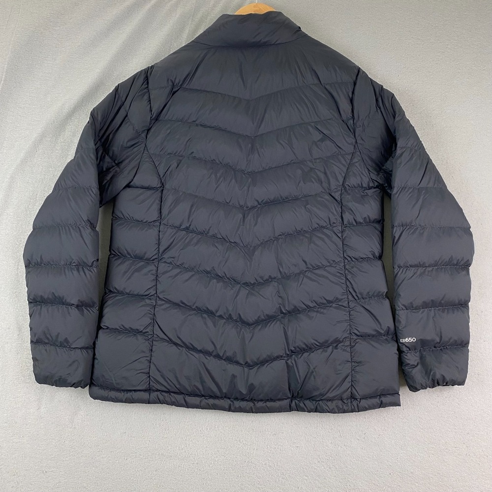 Eddie Bauer women Jacket Large Down Puffer Hooded EB 650 Black - Picture 7 of 13